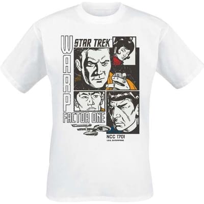 Star Trek T-shirt - Warp Factor - L tot 5XL - voor Mannen - wit