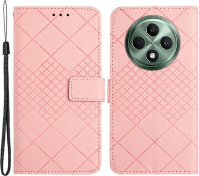 Coverup Hoesje - Geschikt voor OPPO Reno12 F 5G Hoesje - Coverup Rhombus Book Case - Pink