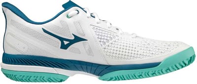 Mizuno Tennisschoen Padelschoen Wave Exceed Tour 5 CC Heren Wit Groen Blauw