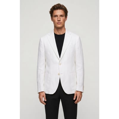 Brooks Brothers Jacket Regular Lining Linen White Size: 36 | Blazers Outlet | Heren | Wit