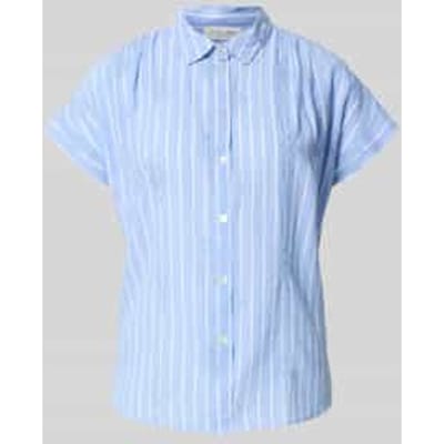 regular fit blouse met stitchings en kapmouwen