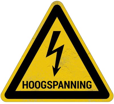 Elektrische hoogspanning waarschuwingsbord | Sign Again materiaal | 15 cm