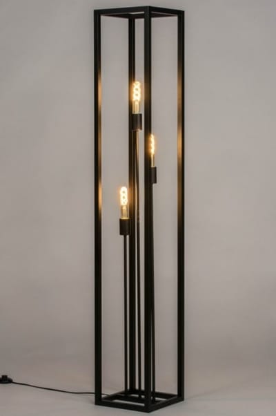 Lumidora Vloerlamp 73359 - TRENTE - 3 Lichts - E27 - Zwart - Metaal