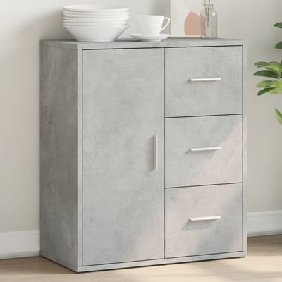 vidaXL - Dressoir - 60x31x70 - cm - bewerkt - hout - betongrijs