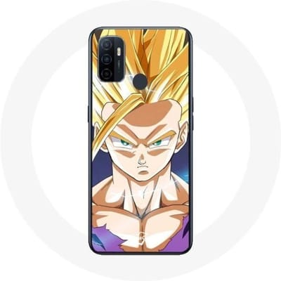 Hoesje - Maniacase - Oppo A53 - Manga Dragon Ball Sangoku - Geel - Flexibel geel