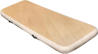 Opblaasbaar Luchtbed - Kampeer Matras - Outdoor Slapen - Ergonomisch Cel Ontwerp - 200x65x15 cm - Houtnerf
