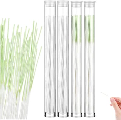 Set van 4 stuks - Reinigingsdraad voor oorpiercings - Reinigingsdraad voor oorpiercings met etui - Reinigingstool voor oorpiercings - Verzorgingstool voor oorpiercings - Geschikt voor de verzorging van oorpiercings (wit, groen)