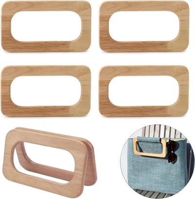 Rechthoekige houten tasgreep voor handtassen en portemonnees - DIY accessoires voor clutches en handtassen, stevig en stijlvol