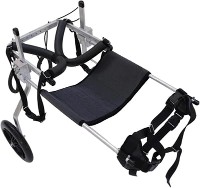 Huisdier Rolstoel - Hondenkar Hulp - Mobiliteit Verbeteren - Verstelbaar Aluminium Frame - 2 Wielen - Zilver