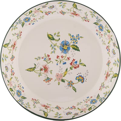 Clayre & Eef Onderbord Ø 30x3 cm Beige Metaal Bloemen