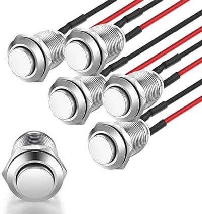Waterdichte Drukknop 12mm 2A 12V/24V/125V/250V AC - 5 Stuks Zelfvergrendelend