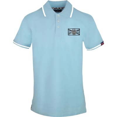 Aquascutum Polo-shirt met vlag voor heren (Blue Cielo)