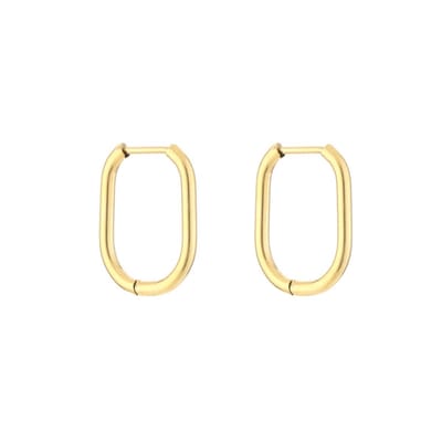 Bijoutheek Oorring Vierkant Hoop Goud JE13549