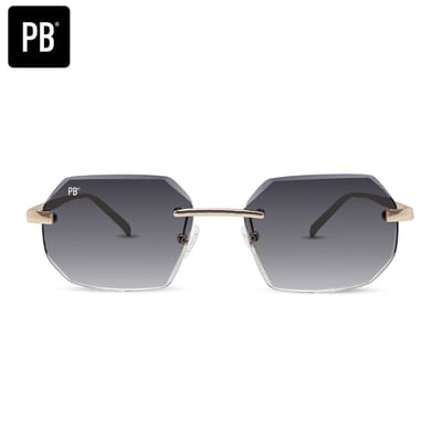PB Sunglasses - Sierra Gradient Grey. - Zonnebril heren en dames - Premium Diamond Cut bril - Randloze stijl - Stainless Steel - Festival zonnebril