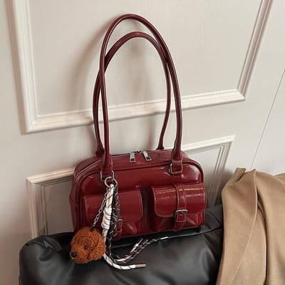 Retro multi-pocket onderarmtas voor werk en woon-werkverkeer, grote capaciteit, nieuw niche design, schoudertas met kussenfunctie gray