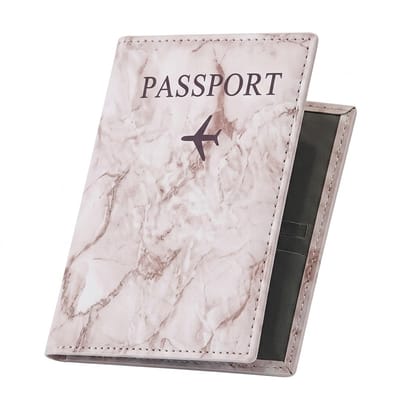 Khaki marmerlook paspoort houder documenthoes dames heren reis paspoorthouder paspoort hoesje vliegtuig print reis accessoires documentmap paspoortbeschermer kunstleer