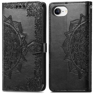 imoshion Hoesje - Geschikt voor Apple iPhone 17e / 16e - Mandala Bookcase - Zwart