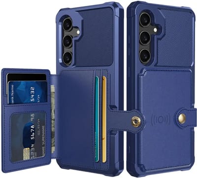 Portemonnee Hoesje Geschikt voor Samsung Galaxy A36 - Back Cover met Pasjeshouder - Telefoonhoesje voor Pinpas - Kaarthouder op Achterkant - Case met Magneet Blauw