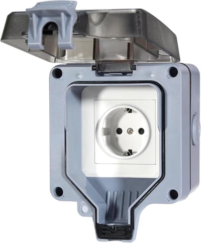 Buitenstopcontact - Stopcontact Buiten - Vochtige Ruimtes - IP66 Waterdicht - 1-voudig - Wit