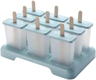 VHV - IJsvorm - IJslolly Maker met Stokjes - Stapelbare Popsicle Vorm - Voor Yoghurt, Sap en Zomertraktaties - Blauw