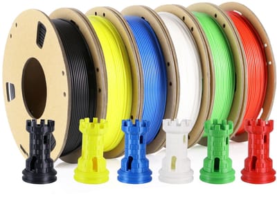 Dailygoods- PLA-Filament 1,75 mm - Multicolor Pack - 6 Spoelen - 250 g/Spoel - Recyclebare Papieren Spoel - Milieuvriendelijk - 3D-printer Filament