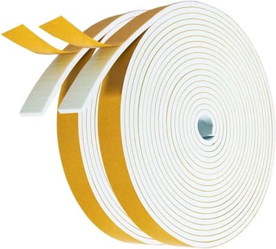 Zelfklevende tochtstrip voor deuren en ramen - Isolatie tegen kou, geluid en stof - 25mm breed, 3mm dik, wit