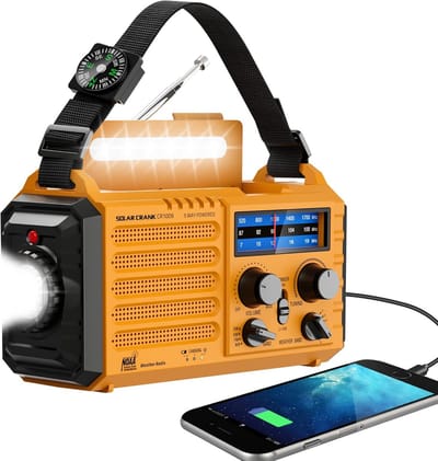 Draagbare Noodradio met Weeralarm en Zonnepaneel - AM/FM en USB-oplader voor Overlevingssituaties