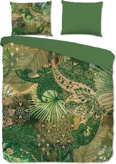 Pure dekbedovertrek oosterse/ arabische print - 1 persoons 140x200/220 cm - Groen - Microvezel