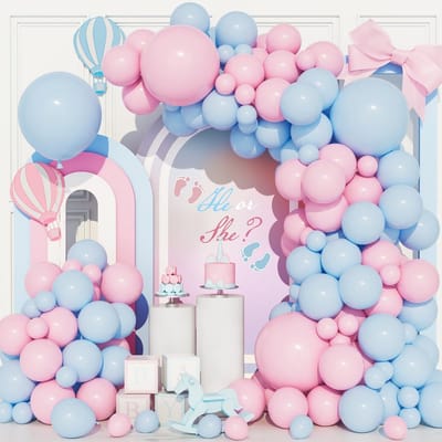 aladdien - Ballonboog Kit - Geslacht Onthullen - Feestelijke Decoratie - Roze en Blauw - Baby Shower Ballonnen - 111 Stuks voor Jongen of Meisje