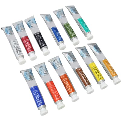 Peinture Aquarelle 12 Couleurs Tube 9ml Brillantes Vibrantes Belle Transparence Ensemble de Peinture Aquarelle pour Artiste Peinture