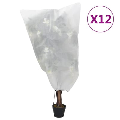 vidaXL - Plantenhoezen - met - trekkoord - 12 - st - 70 - g/m² - 0,8x0,8 - m