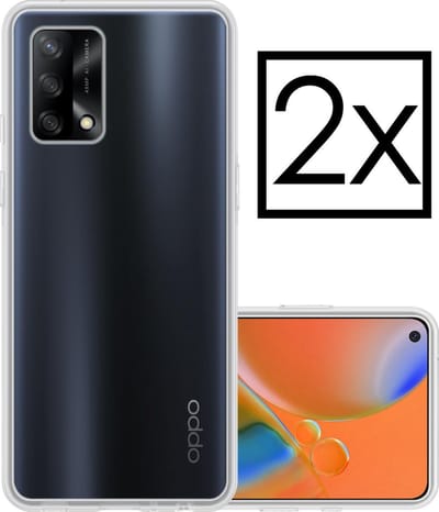 Hoesje - 2 Stuks - Geschikt voor OPPO A74 4G - Sterk & Shockproof - Case Siliconen - Back Cover - Telefoon Hoes - Transparant