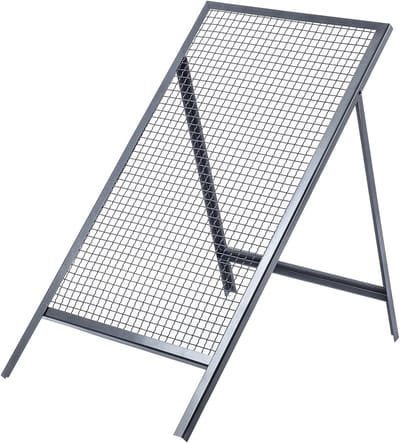 KADAX doorwerpzeef, doorwerprooster van staaldraad, tuinzeef, stalen zeef, zandzeef, rechthoekige bouwzeef voor zand en compostzeven & aarde en stenen (maaswijdte 2,0 x 2,0 cm)