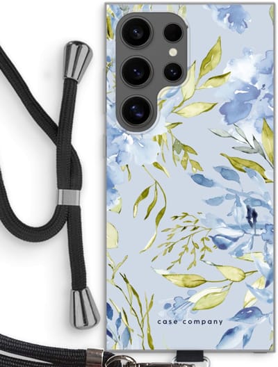 Case Company® - Hoesje met koord geschikt voor Samsung Galaxy S24 Ultra hoesje met Koord - Gaia - Telefoonhoesje met Zwart Koord - Bescherming aan alle Kanten en Over de Schermrand