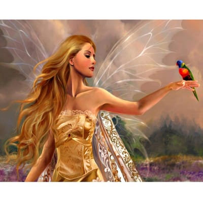 Cross Stitch Kit DIY Diamond borduurwerk Fairy schoonheid volledige ronde Diamond schilderij mozaïek Home Decor 20X30CM beige