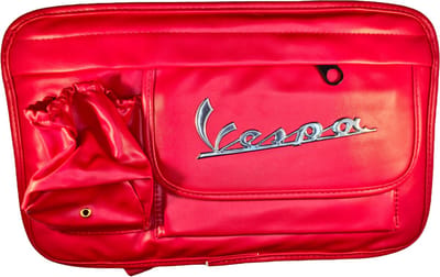 Leren Tas voor Piaggio Vespa - Leren opbergtas voor Piaggio Vespa Motor Scooter - Waterdicht - Leer / PU - Rood