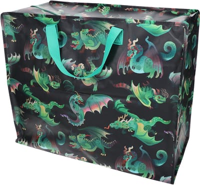 Rex London Jumbo Opbergtas Dragons – XXL Verhuistas met Rits – Grote Opbergzak voor Speelgoed, Was & Opslag