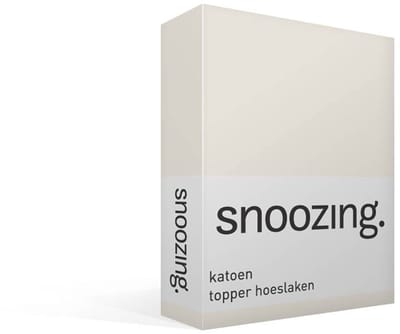 Snoozing - Katoen - Topper - Hoeslaken - Lits-jumeaux - 200x200 cm - Ivoor