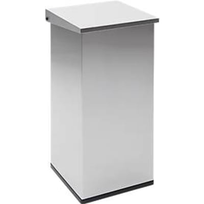 Dutch Design Carro-Lift afvalbak, brandwerend, hefdeksel, klepsysteem, B 300 x D 300 x H 600 mm, 55 l, roestvrij staal