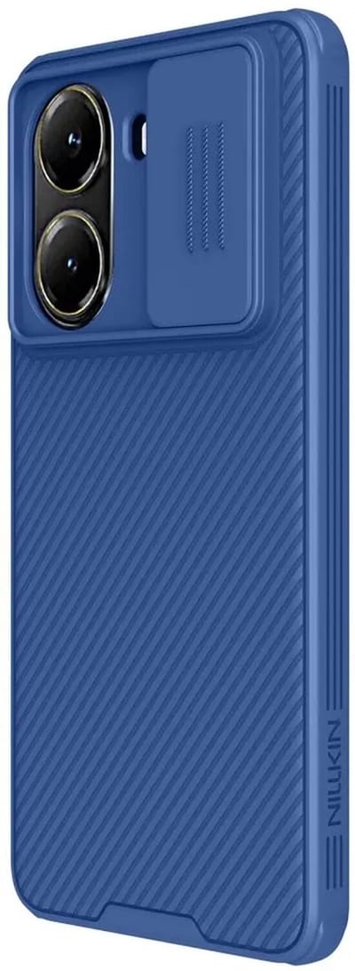 Nillkin CamShield Hoesje Geschikt voor Xiaomi Poco X7 Pro - Back Cover met Camera Slider - Extra Camera Bescherming - Blauw