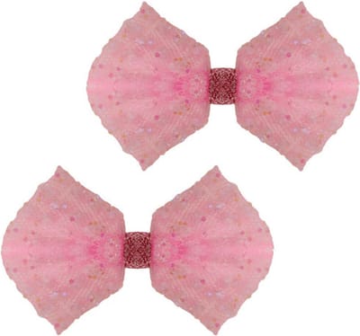 Haarclipje strikje roze - 7 cm