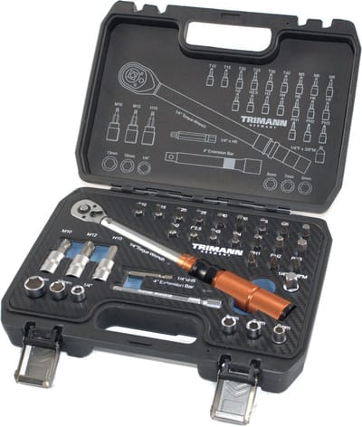 TRIMANN - Momentsleutel Set - 32-delige Momentsleutelset 1/4“ in stevige koffer - met 3/8" adapter - Compleet, Sterk en Aanbiedingsprijs - 5 Jaar Garantie