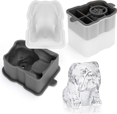 Dailygoods- Ijsmallen Hondenvorm - Set van 2 - BPA-vrij - Lekvrije Deksels - Vaatwasserbestendig - Voedselgraad Siliconen - Ijsklontjes