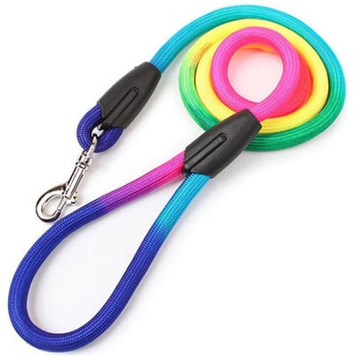 Duurzame Nylon Regenboog 1.2M Huisdier Hondenriem Wandeltraining Riem Katten Honden Harnas Halsband Riemen Riem Touw 1cm pink