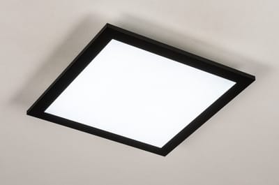 Lumidora Plafondlamp 74236 - Plafonniere - PULA - Ingebouwd LED - 15.0 Watt - 1500 Lumen - 6500 Kelvin - Zwart - Kunststof - Met dimmer - Badkamerlamp