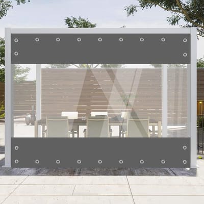 Transparant waterdicht zeil voor buiten, 420 g/m², PVC, 2,4m x 2,1m, ideaal voor terras en tuin