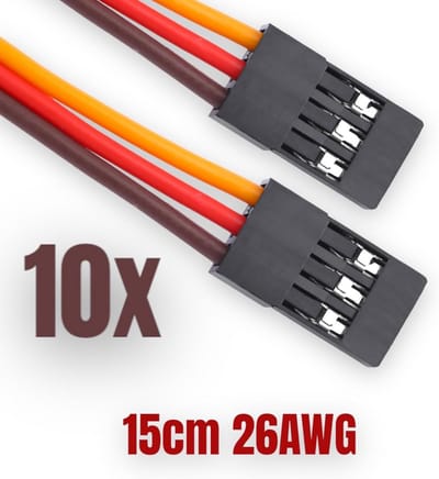 Premium 15 cm Servokabel 3-Pins Mannelijk naar Mannelijk voor RC-toepassingen
