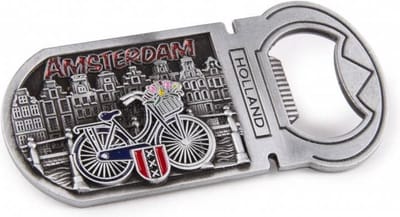 Opener Magneet Fiets Op Brug Amsterdam Tin - Souvenir