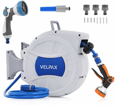 Jurrys Tuinslangbox - Slanghaspel - Wandslangbox - Waterslanghouder - Ruimtebesparend - Weerbestendig - Grijs - 20 Meter