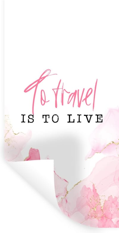 Muurstickers - Sticker Folie - Spreuken - Quotes - To travel is to live - Goud - 40x80 cm - Plakfolie - Muurstickers Kinderkamer - Zelfklevend Behang - Zelfklevend behangpapier - Stickerfolie